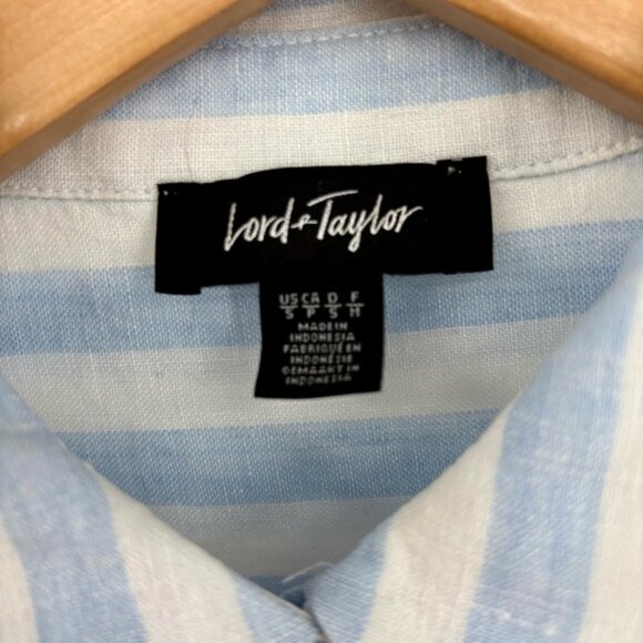 Lord  Taylor Linen Striped Vertical BlouseButton Up Size Small - Picture 4 of 8